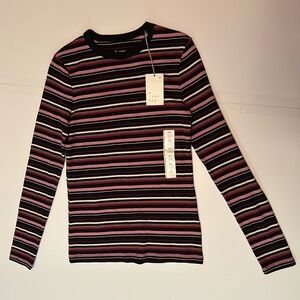 a new day Multicolor Striped Long Sleeve Tee